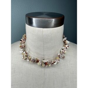 Vintage Hawaiian Cone Shell Necklace Neutral Sliced Spiral Boho Women OS